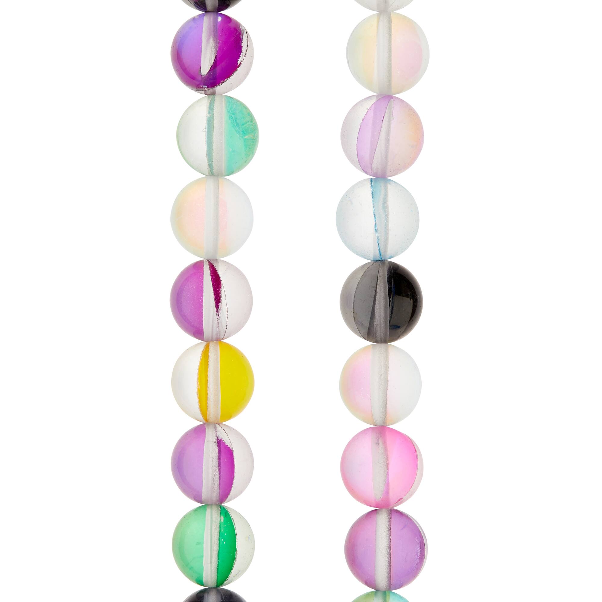 12 Pack: Multicolor Shiny Glass Round Beads by Bead Landing